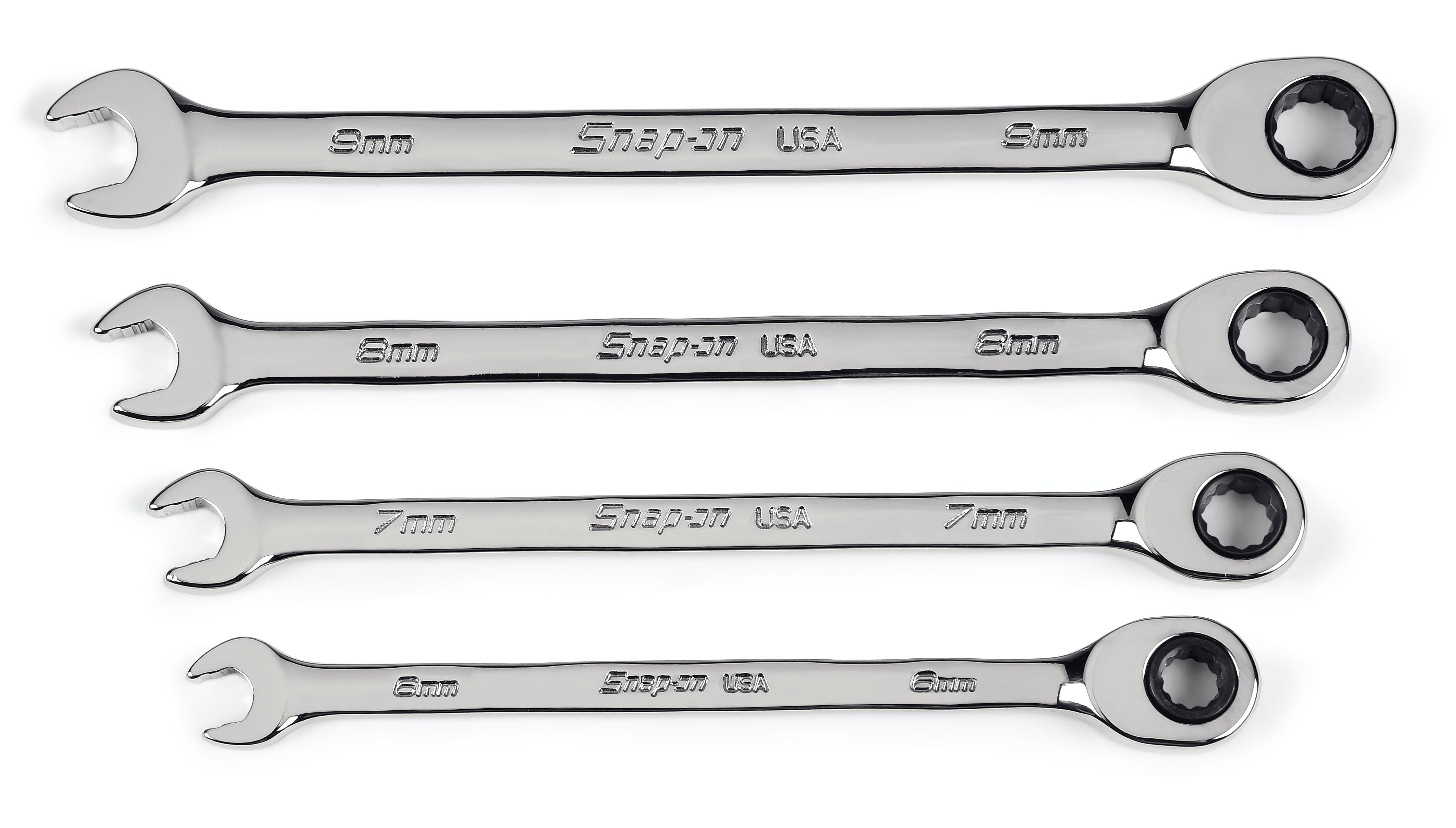 4 pc 12-Point Metric Flank Drive® Plus Non-Reversible Ratcheting Combination Wrench Set | SOXRM704A 4 pc 12-Point Metric Flank Drive® Plus Non-Reversible Ratcheting Combination Wrench Set | SOXRM704A
